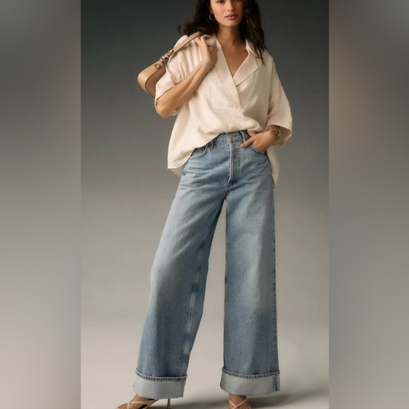 ANTHROPOLOGIE Cream Blouse Womens The Dilon Short Sleeves Wide-packet CREAM 2X - Picture 5 of 12